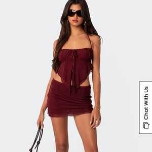 NWT Edikted Ariyah Mesh Mini Skirt size XL